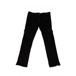 Platform Black Cargo Denim Jeans - Stylish and Functional 34/32